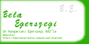 bela egerszegi business card